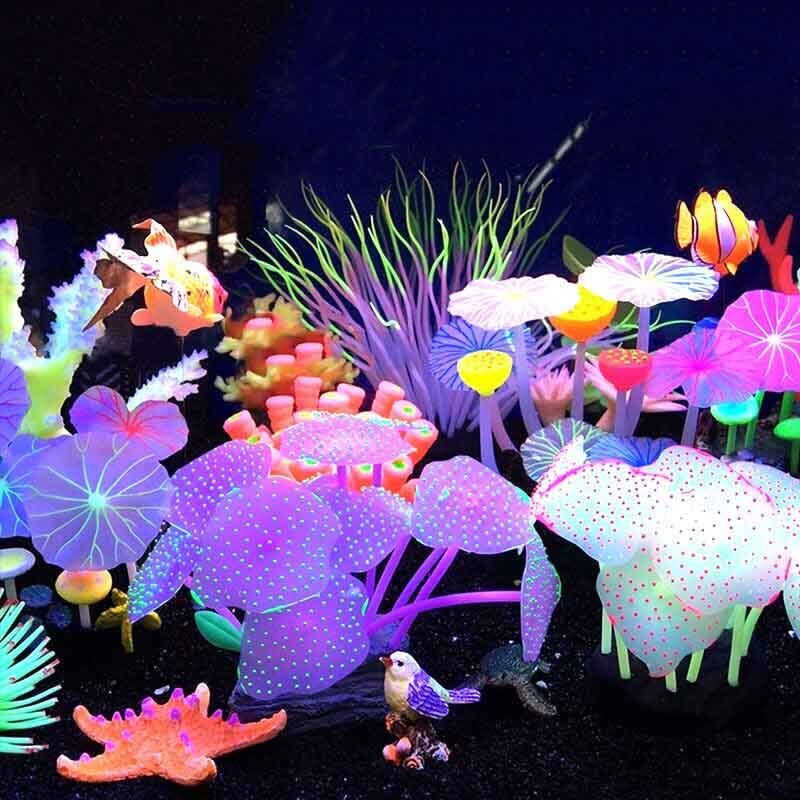 Aquarium Plants Live - Decorazioni Subacquee in Silicone Luminoso per