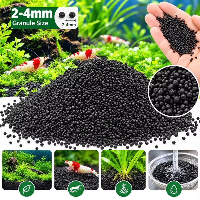 Aquarium Plant Substrate - Substrato nero per acquari, ideale per